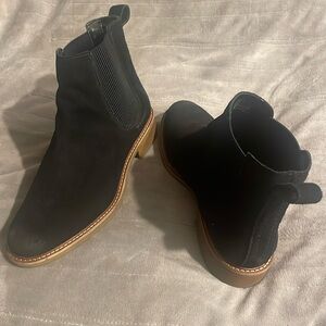 Clark’s black suede boots